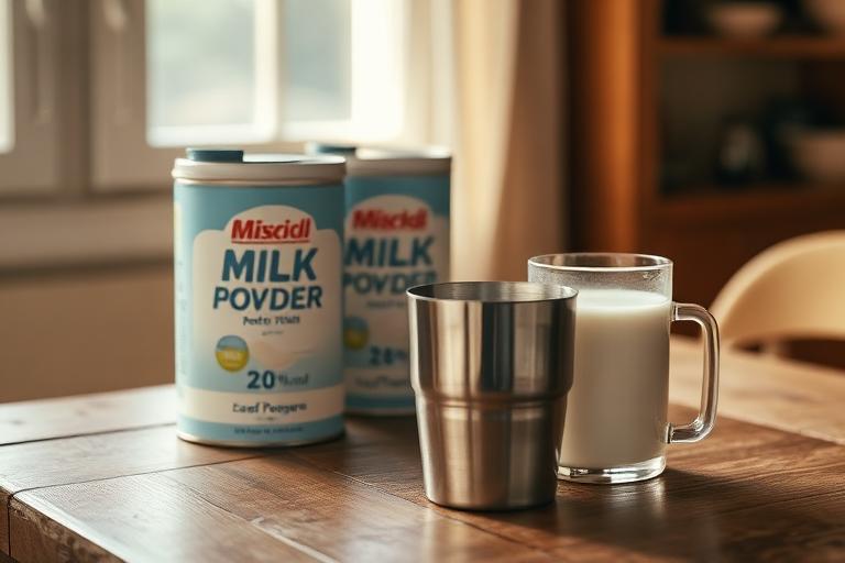Milk powder tins and nutrition supplies for elderly residents in Karunai Ullangal Trust care